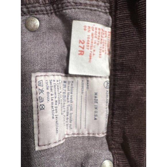 AG Adriano Goldschmied Women’s 27 The Stevie Slim Pants Maroon Corduroy Trousers - Picture 8 of 9